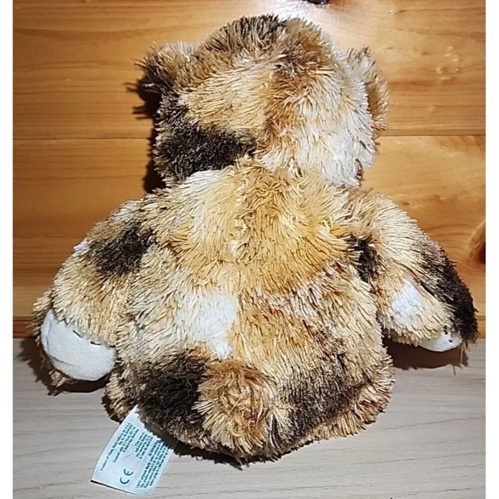 Build A Bear BABW Champ Brown Calico Plush Heart Patch Stitched Stuffed 16”